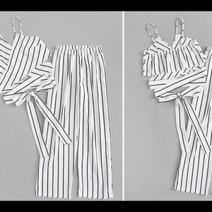 2 piece cropped pants suit